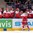 MINSK, BELARUS - MAY 20: Denmark's Jesper Jensen #40 high fives the bench after scoring Team Denmark's third goal of the game during preliminary round action at the 2014 IIHF Ice Hockey World Championship. (Photo by Richard Wolowicz/HHOF-IIHF Images)

